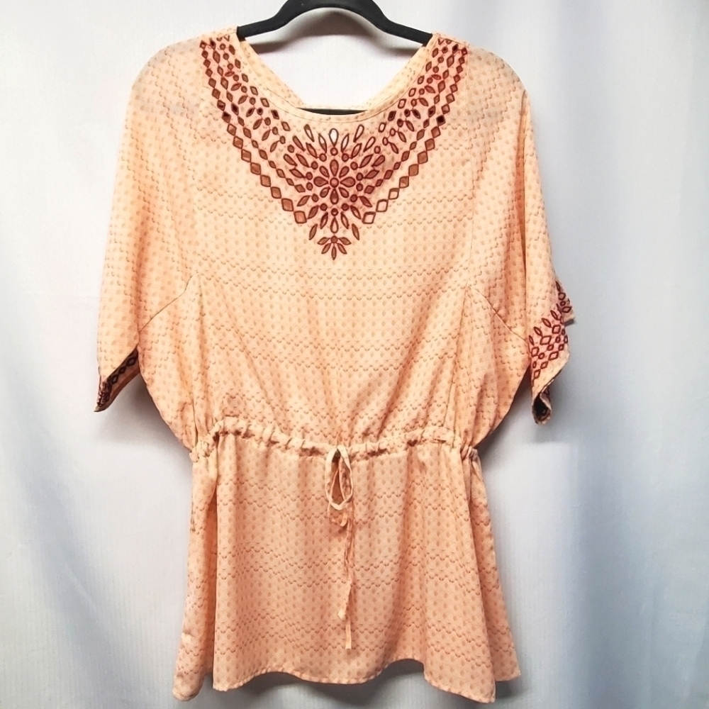Anthropologie One September Kimono Sleeve Embroidered Blouse